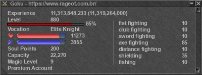Assinatura do jogador Goku