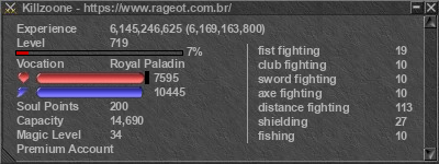 Assinatura do jogador Killzoone