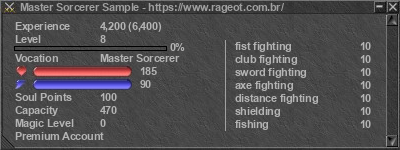 Signature for player Master Sorcerer Sample