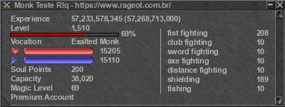 Assinatura do jogador Monk Teste Rlq