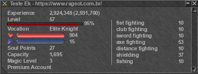 Signature for player Teste Ek